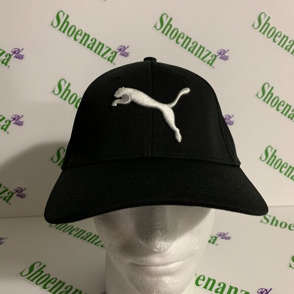 PUMA Hat Evercat Luke Baseball Cap Black White Logo L/XL - Picture 1 of 8